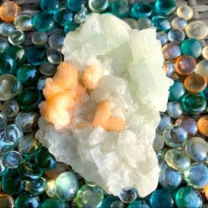 Light green Apophyllite w/ Stilbite Flower Garden